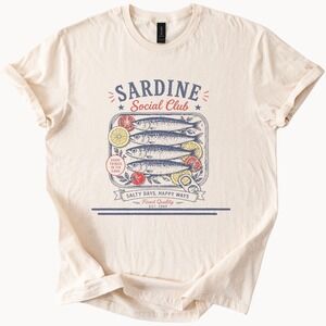 Sardine Social Club Graphic Tee Vintage Tin Can Illustration